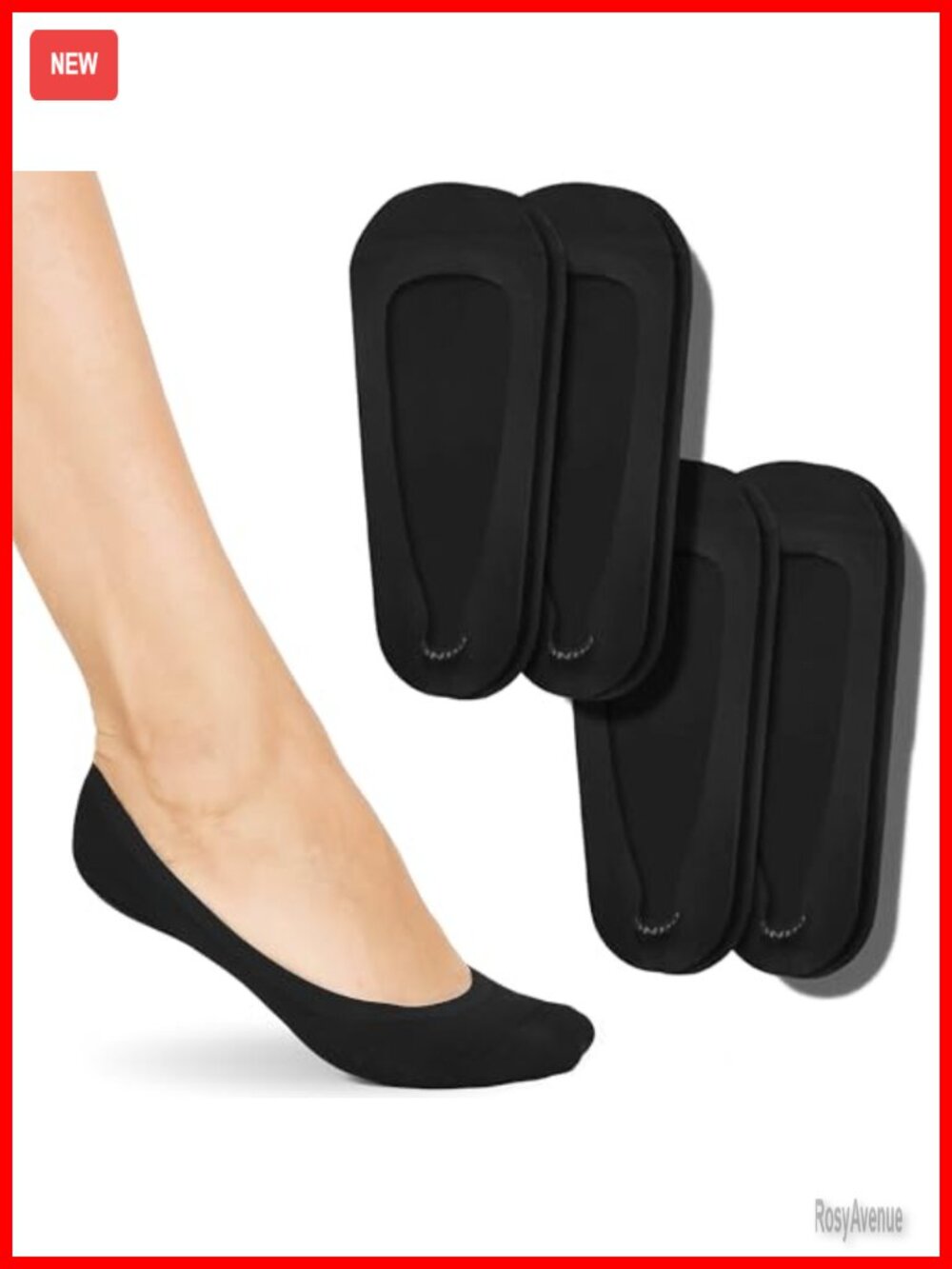 Low-Cut No Show Socks 4 Pairs Cotton Blend Non-Slip Liner
